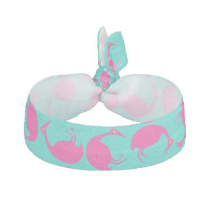 Fashionable Retro Style Tumbling Pink Flamingos Aq Elastic Hair Tie