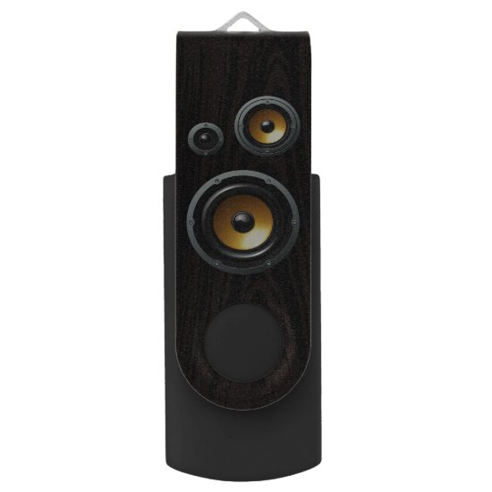 Fashionable Retro Wood Grain Speaker Trio Flash Drive