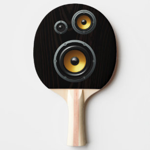 Fashionable Retro Wood Grain Speaker Trio Ping-Pong Paddle