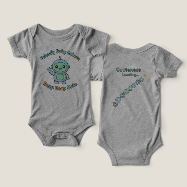 Fashionable Robot Infant T-shirt (Design Front & Back)