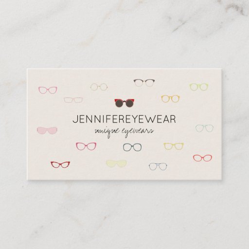 Customizable Fashionable Shape Eyewear Styles Business Card