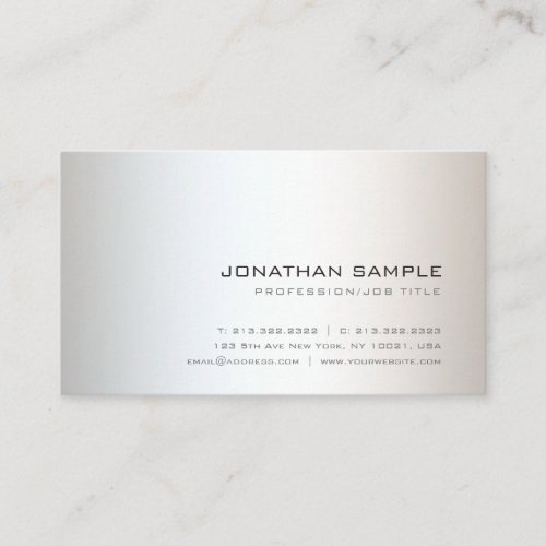 Fashionable Simple Professional Design Chic Plain Business Card