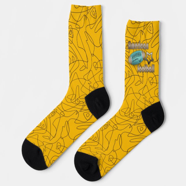 Fashionable socks colorful soccer  american (Left)