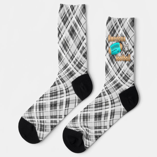 Fashionable socks colorful soccer  american (Left)