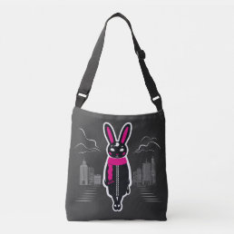 Fashionable stylized black rabbit  crossbody bag