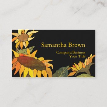 Fashionable Sunflowers Professional Business Card by daphne1024 at Zazzle
