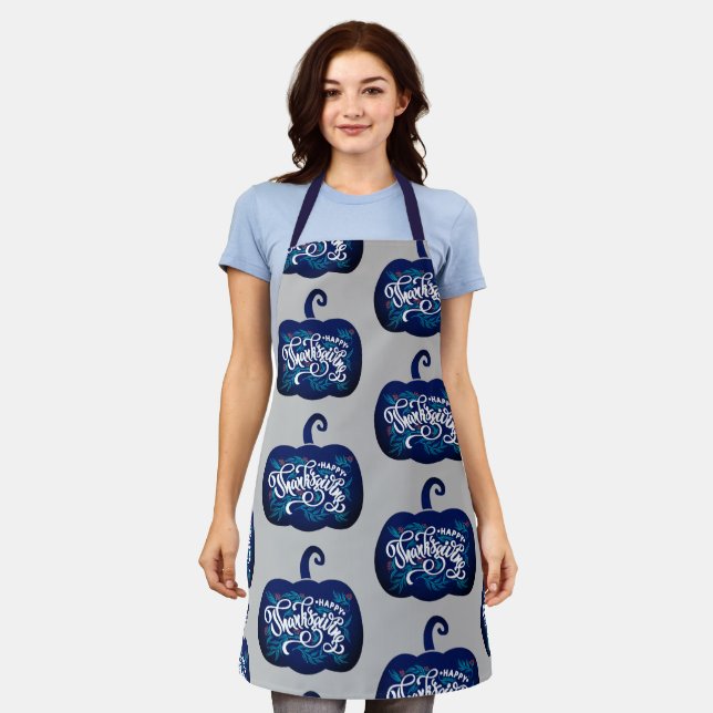 fashionable Text on pumpkin for Thanksgiving  Apro Apron (Worn)
