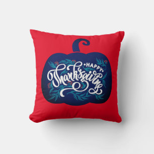 fashionable Text on pumpkin for Thanksgiving Throw Pillow