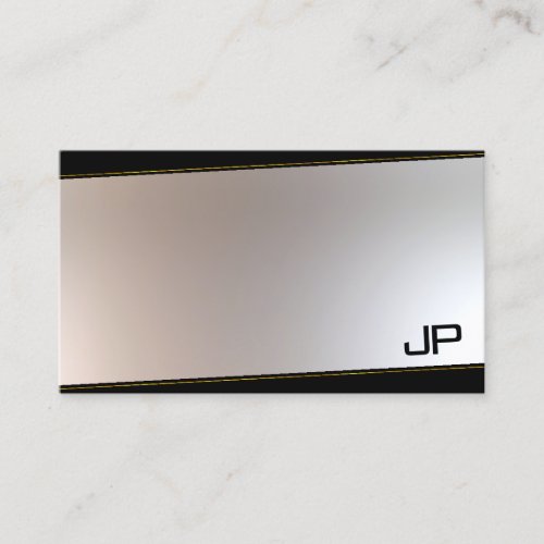 Fashionable Unique Monogram Glamour Gold Silver Business Card