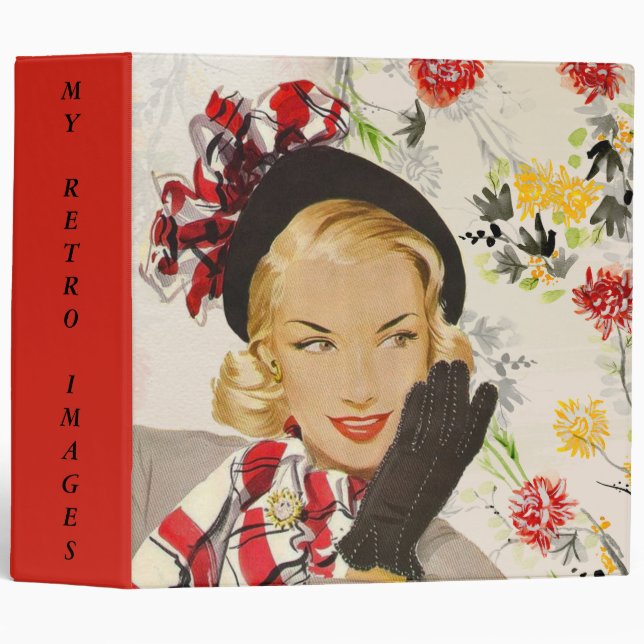 Fashionable Vintage/Retro Woman Photo Album/ Binder (Front/Spine)
