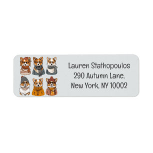 Fashionable Welsh Corgi Dogs Label