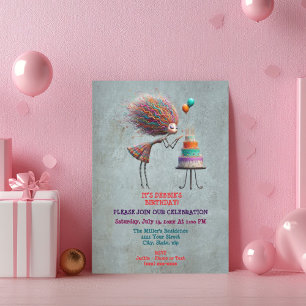 Fashionable Whimsical Birthday Girl Invitation