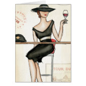 Fashionable Woman and Wine Glass (Front)