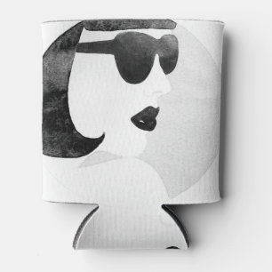 Fashionable Woman Sunglasses Illustration Can Cooler