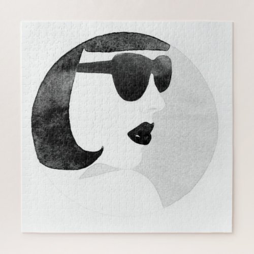 Fashionable Woman Sunglasses Illustration Jigsaw Puzzle