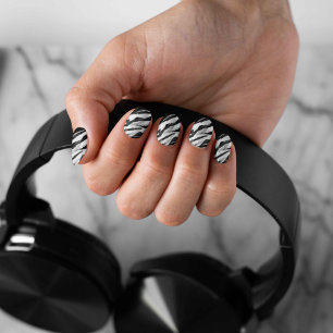 Fashionable Zebra Black White Minx Nail Art Decals