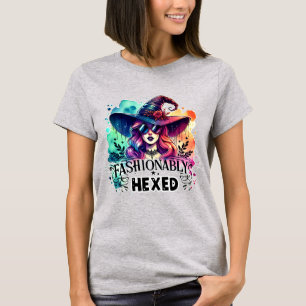 "Fashionably Hexed Witch – Modern Style Halloween T-Shirt