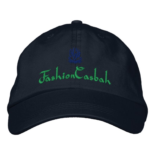 FashionCasbah Navy Embroidered Baseball Hat (Front)