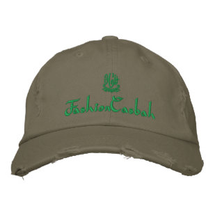 FashionCasbah Olive Green Embroidered Baseball Hat