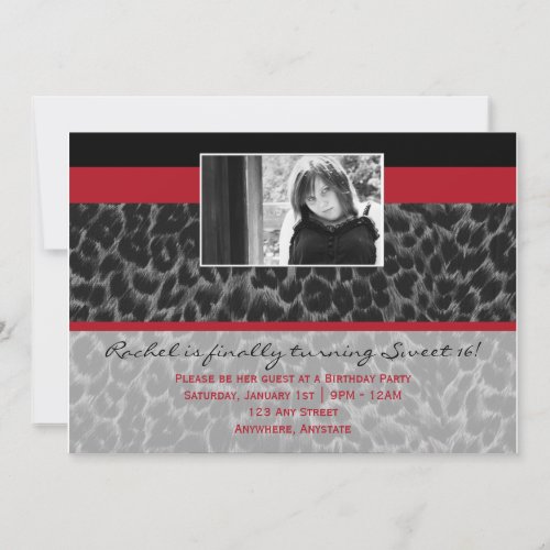 Fashionella in Cheetah Invitation