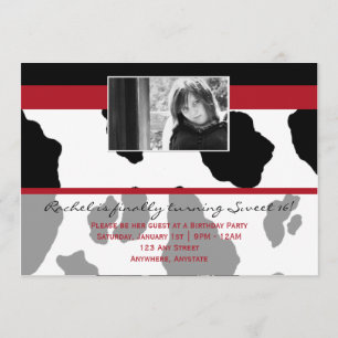 Fashionella in Cow print Invitation