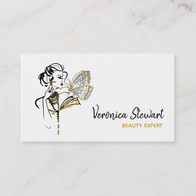 Fashionillustration Beauty Business Butterfly Card (Front)