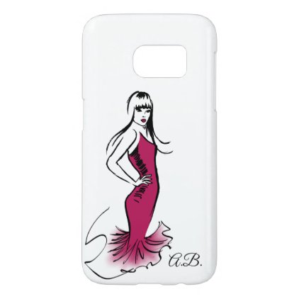Fashionillustration Pink Dress Samsung Galaxy S7 Case
