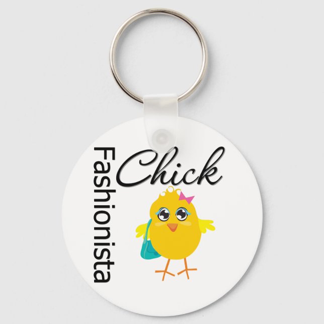 Fashionista Chick Keychain (Front)