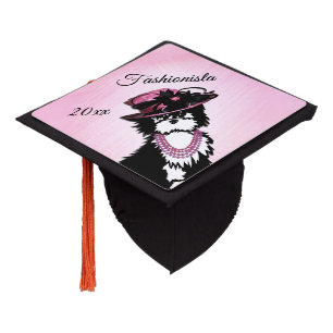 Fashionista Doggie / Fashion Designer Pink Graduation Cap Topper