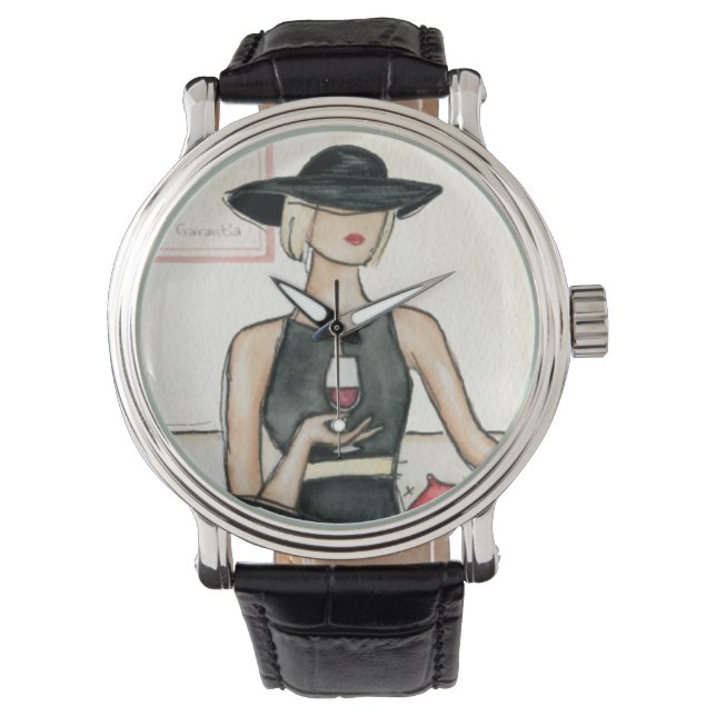 Fashionista Drinking Wine Watch (Front)