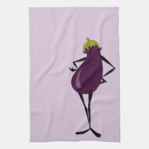 FASHIONISTA EGGPLANT VERTICAL KITCHEN DISH TOWEL