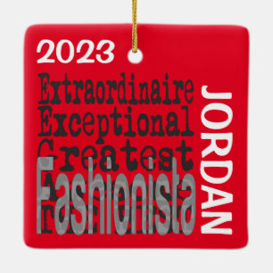 Fashionista Extraordinaire CUSTOM Ceramic Ornament