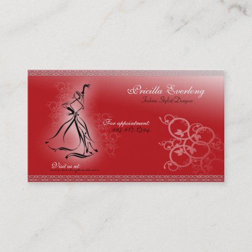 Fashionista Fashion Stylist/Designer Business Card