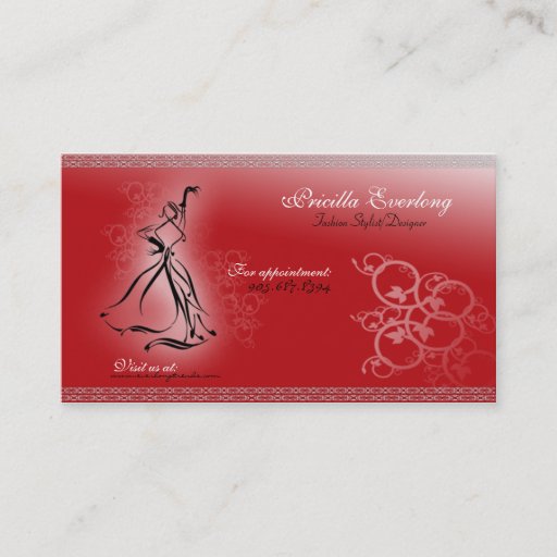 Customizable Fashionista Fashion Stylist/Designer Business Card
