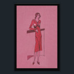 Fashionista Flapper Illustration Photo Print<br><div class="desc">Fashionable Flapper in bucket hat,  scarf and high heels.  Art Deco image or fashion illustration c1925.</div>