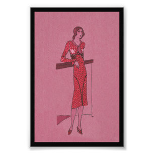Fashionista Flapper Illustration Photo Print
