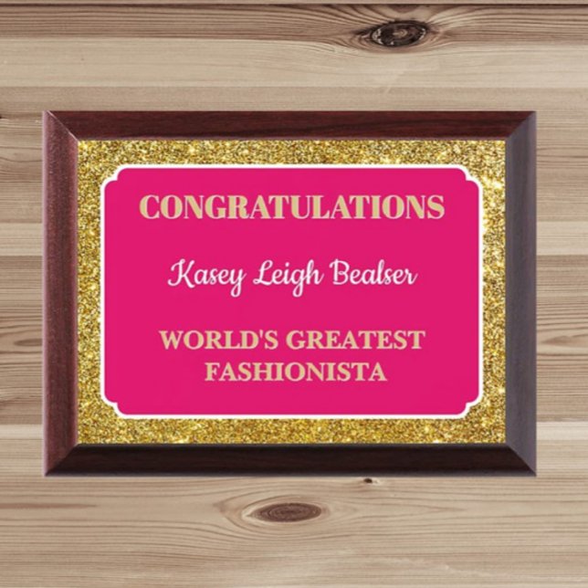 Fashionista! Fun Personalized Special Award plaque (Creator Uploaded)