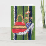 Fashionista Girlfriend Birthday Card<br><div class="desc">Fun birthday card for your fashionista girlfriend!   Design with leopard print purse and zebra print pumps created by watercolor artist,  Chris Ambrose.  Text can be customized!</div>