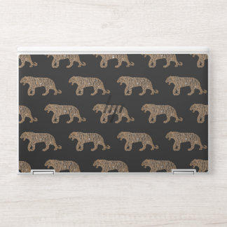 Fashionista Gold Black Glitter Tiger Pattern HP Laptop Skin