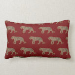 Fashionista Gold Black Red Glitter Tiger Pattern Lumbar Pillow<br><div class="desc">This elegant and chic pattern is perfect for the trendy and stylish fashionista. It features a faux printed sparkly gold glitter and black hand-drawn tiger pattern on top of a fire-engine red background. It's glamorous, luxurious, unique, modern, and cool. ***IMPORTANT DESIGN NOTE: For any custom design request such as matching...</div>