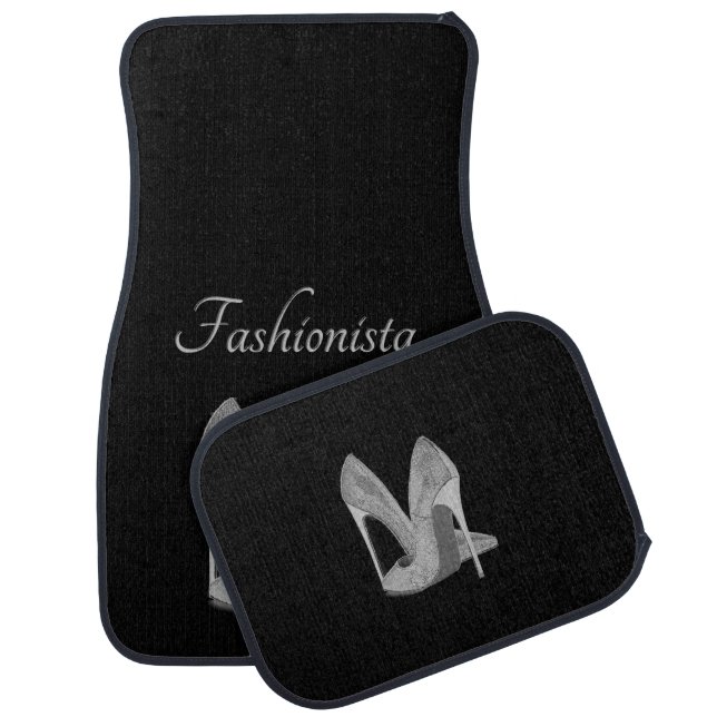 Fashionista High Heel Shoes Black Car Mats (Set)