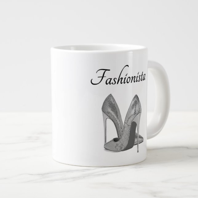 Fashionista High Heel Shoes Giant Coffee Mug (Front Right)