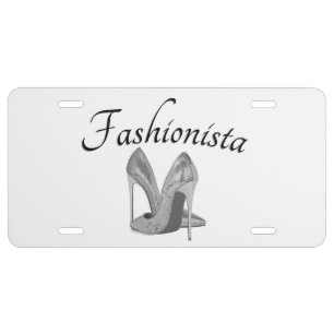 Fashionista High Heel Shoes License Plate