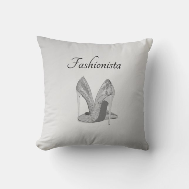 Fashionista High Heel Shoes Outdoor Pillow (Front)