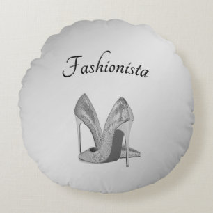 Fashionista High Heel Shoes Round Pillow