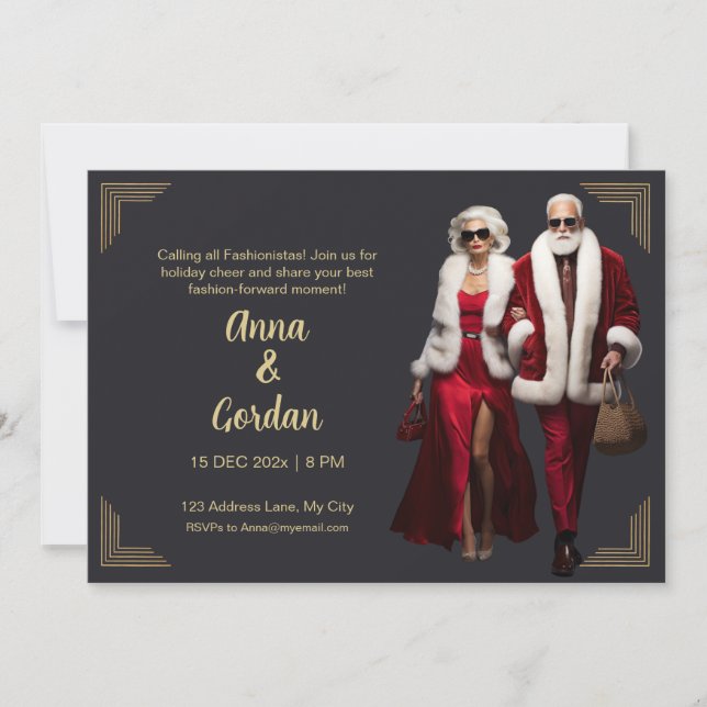 Fashionista Holiday Card Invitation (Front)