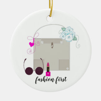Fashionista Purse and Accessories Ceramic Ornament