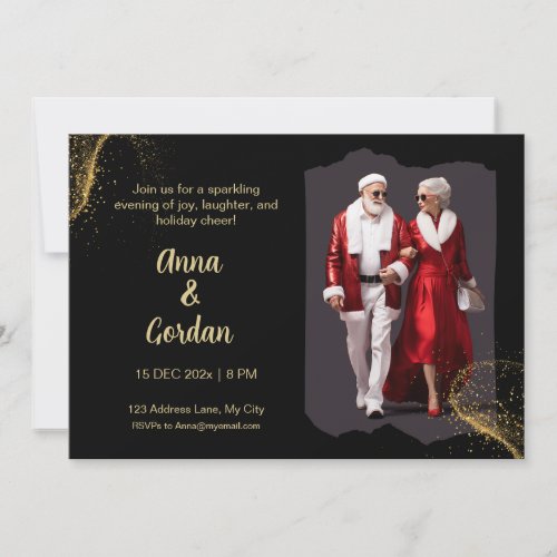 Fashionista Santa Holiday Invitation