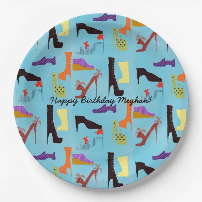 Fashionista Shoes Paper Plates (Front)