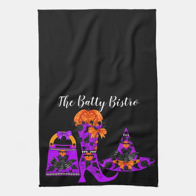 Fashionista Witch Kitchen Towel (Vertical)